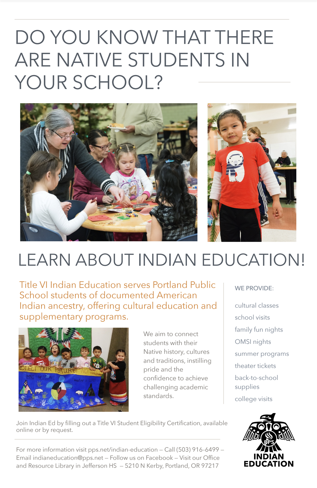 DO YOU KNOW THAT THERE ARE NATIVE STUDENTS IN YOUR SCHOOL? Flyer